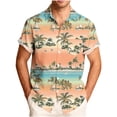 thumbnail image 3 of Xcmzpl Men's Hawaiian Short Sleeve Button Down Shirt Camp Collar Summer Beach Top Happy Father's Day Shirt for Dad Orange L, 3 of 7