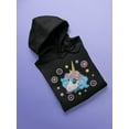 thumbnail image 3 of Cute Unicorn Head With Flowers Hoodie Women -Image by Shutterstock, Female Large, 3 of 4