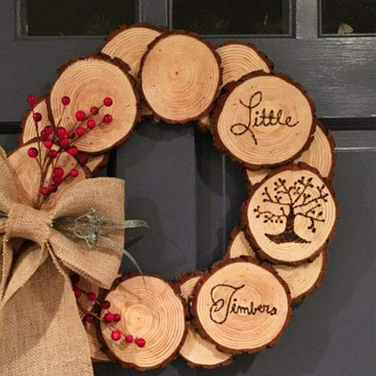 Unfinished Natural Wood Slices 3 Pcs 2.36-2.76inch,3.15-3.94 inch,  4.72-5.51 inch Craft Wood kit Circles Crafts Christmas Ornaments Rustic  Wedding Decoration DIY Crafts with Bark for Crafts
