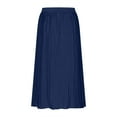 thumbnail image 7 of Ohufall Women's Midi Skirts Fashion Solid Pleated Elastic High Waist Long Skirt Summer Casual Loose Fit Button Down Skirts for Women, 7 of 7