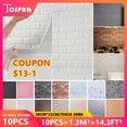thumbnail image 2 of 10 unidades/juego de pegatinas de pared 3D DIY, decoración de dormitorio de ladrillo de imitación, papel tapiz autoadhesivo impermeable para sala de estar y cocina Tan Jianjun unisex, 2 of 2