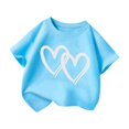 thumbnail image 3 of Kid Girls Cute Graphic Round Neck Short Sleeve Tee Summer Casual T Shirt,Size 7 Years-8 Years, 3 of 4