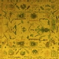 thumbnail image 1 of Ahgly Company Machine Washable Indoor Square Abstract Yellow Modern Area Rugs, 4' Square, 1 of 4