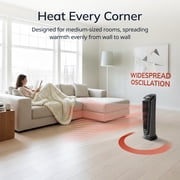 Lasko 23 1500W Oscillating Ceramic Electric Tower Space Heater with Remote Control, 751320, Black