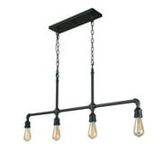 4-Light Iron Pipe Kitchen Island Lighting Industrial Pendant Lights