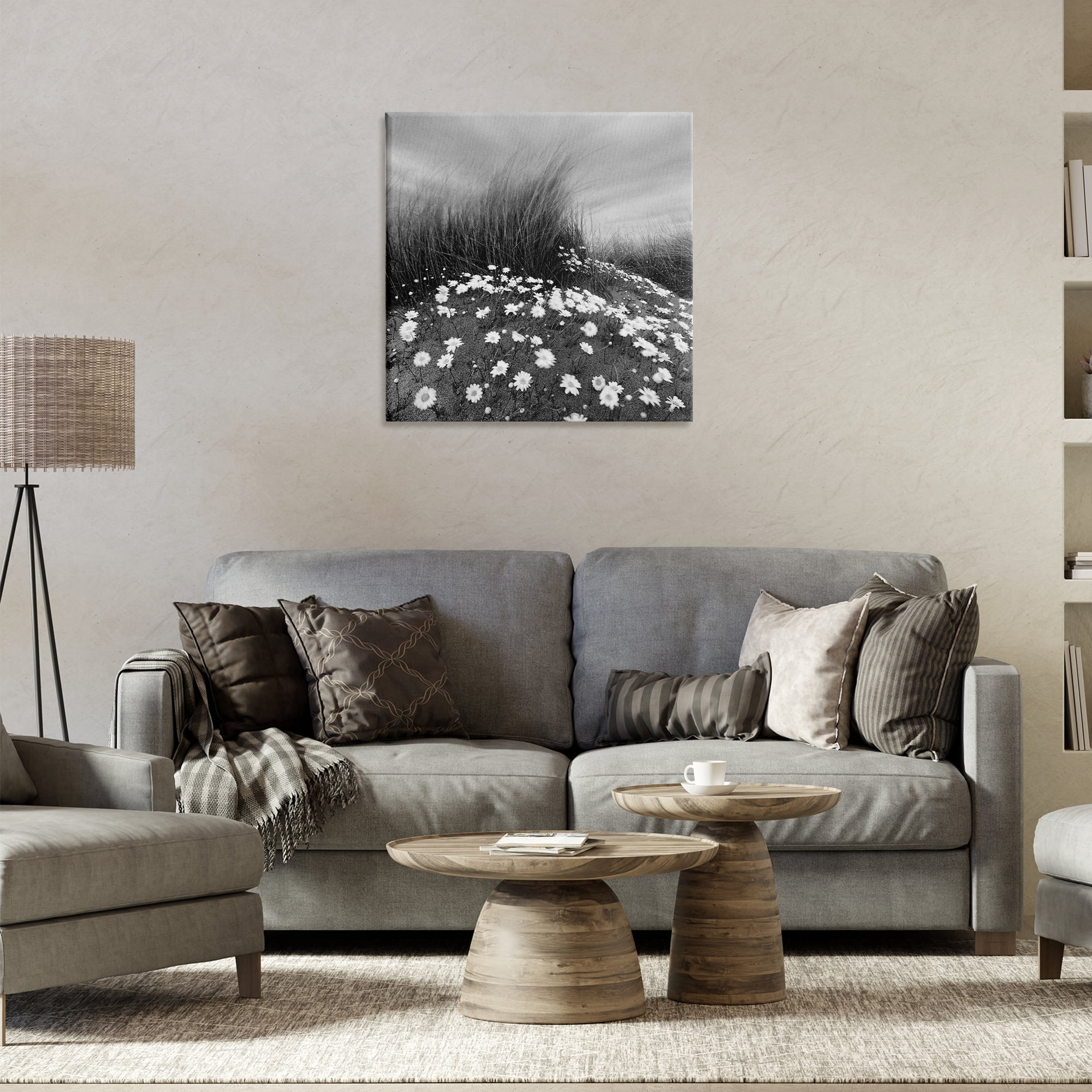 Stupell Industries Sand Daisies on Hill Landscape Photography Gallery Wrapped Canvas Art Print Wall Art, 24 x 24