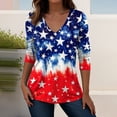 thumbnail image 2 of MEICHEN Women's 250th Anniversary American Flag Shirt V Neck Long Sleeve Patriotic T Shirt 4th of July Casual Summer Tops, 2 of 4