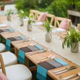 thumbnail image 3 of Aqua Grey Cloth Napkins, Vintage Stripe Farmhouse Wood Grain Ombre Washable and Reusable Dinner Napkins Set of 6, Table Napkin for Kitchen Party Birthday Wedding Hotel Housewarming 20"x20", 3 of 8