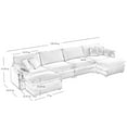 thumbnail image 4 of 155 Inch Oversized Modular Sectional Sofa with 2 Ottomans, U Shaped Sectional Couches with 37" Extra Wide Seat for Huge Person, Comfy Extra Large 4 Seat Sofa Set, Grey, 4 of 9