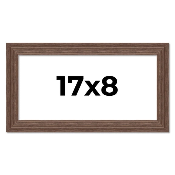 17x8 Frame Brown Distressed Barnwood Picture Frame | Rustic Farmhouse Photo Frame Includes UV