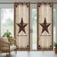 thumbnail image 5 of Outdoor Curtains for Patio Waterproof, Western Star Brown Outdoor Privacy Panels Grommet, Texas Stars Retro Farmhouse Buffalo Plaid Blackout Outside Curtains for Porch/Cabana 54"x95", 1 Panel, 5 of 8
