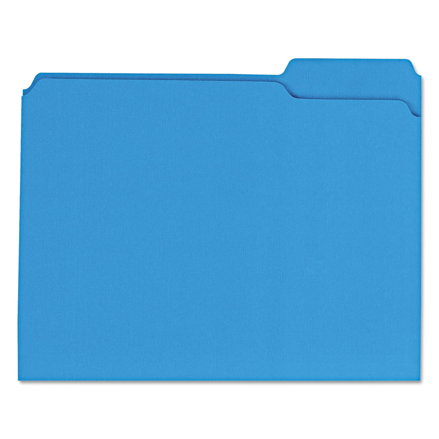 Universal UNV16161 Reinforced 1/3-Cut Assorted Top-Tab File Folders - Letter Size, Blue (100/Box)