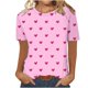 thumbnail image 1 of Camisetas Casuales de Manga Corta con Cuello de Tripulación Impresa de San Valentín Tee Gráfica Ligera Top 95% Poliéster 5% Elastano para el Uso Diario, Camiseta de Moda Cómoda, 1 of 8