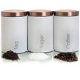 thumbnail image 6 of MegaChef Essential 3-Piece Kitchen Storage Canister Set, Matte White/Copper, 6 of 7