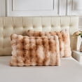 thumbnail image 7 of Wajade Fluffy Comforter Cover Set Rabbit Bubble Faux Fur Duvet Cover Luxury Cozy Bedding Set 3 Pieces with Zipper -1 Duvet Cover and 2 Pillow Cases,Coffee Tie Dye Full Size Set, 7 of 7