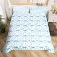 thumbnail image 2 of Bow Twin Bedding Sets,Blue Watercolor Bowknot Comforter Cover Geometric Check Cute Bow Duvet Cover,Blue White Bow Quilt Cover 1 Pillow Case, 2 of 5