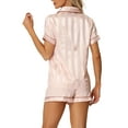 thumbnail image 3 of INSPIRE CHIC Women's Mother's Day Satin Pajama Sets Nightwear Sleepwear Tops with Shorts Lounge Sets L Light Pink, 3 of 6