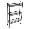 thumbnail image 5 of Mainstays Slim 3-Tier Rolling Bathroom Storage Cart with Hooks, Black, 5 of 6