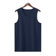 thumbnail image 5 of Fengqque Girls Tank Tops Kids Summer Quick-Dry Crewneck Sleeveless Shirts Running Gym Yoga Workout Athletic Tops Navy 7-8Years, 5 of 9