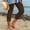 Brown, variant on BUIGTTKLOP Capri Leggings for Women High Waised Bottom Capris Button Side Split Stretchy Slim Fitted Summer Beach Capris Dailywear