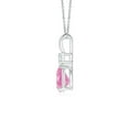thumbnail image 2 of ANGARA Natural Pink Sapphire Teardrop Pendant with Diamond in 14K White Gold for Women (Size-7x5mm) | September Birthstone, Anniversary, Jewelry Gift for Women | Natural Pink Sapphire Necklace, 2 of 8