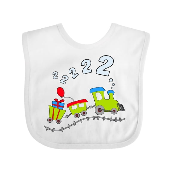 Inktastic Second Birthday Party Train Boys or Girls Baby Bib