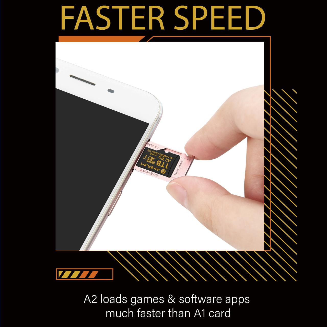 Amplim 1TB Micro SD Card - High Speed MicroSD for Camera, MicroSDXC Memory Card for Switch, Mini SDXC with Adapter, A2 U3 Class 10 for GoPro, Phone, Tablet Video