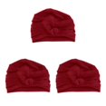 thumbnail image 1 of Guardoinrt Bonnet de Nuit en Coton Doux et Extensible pour la Perte de Cheveux Rouge Violacé 56-58cm 3Set, 1 of 6