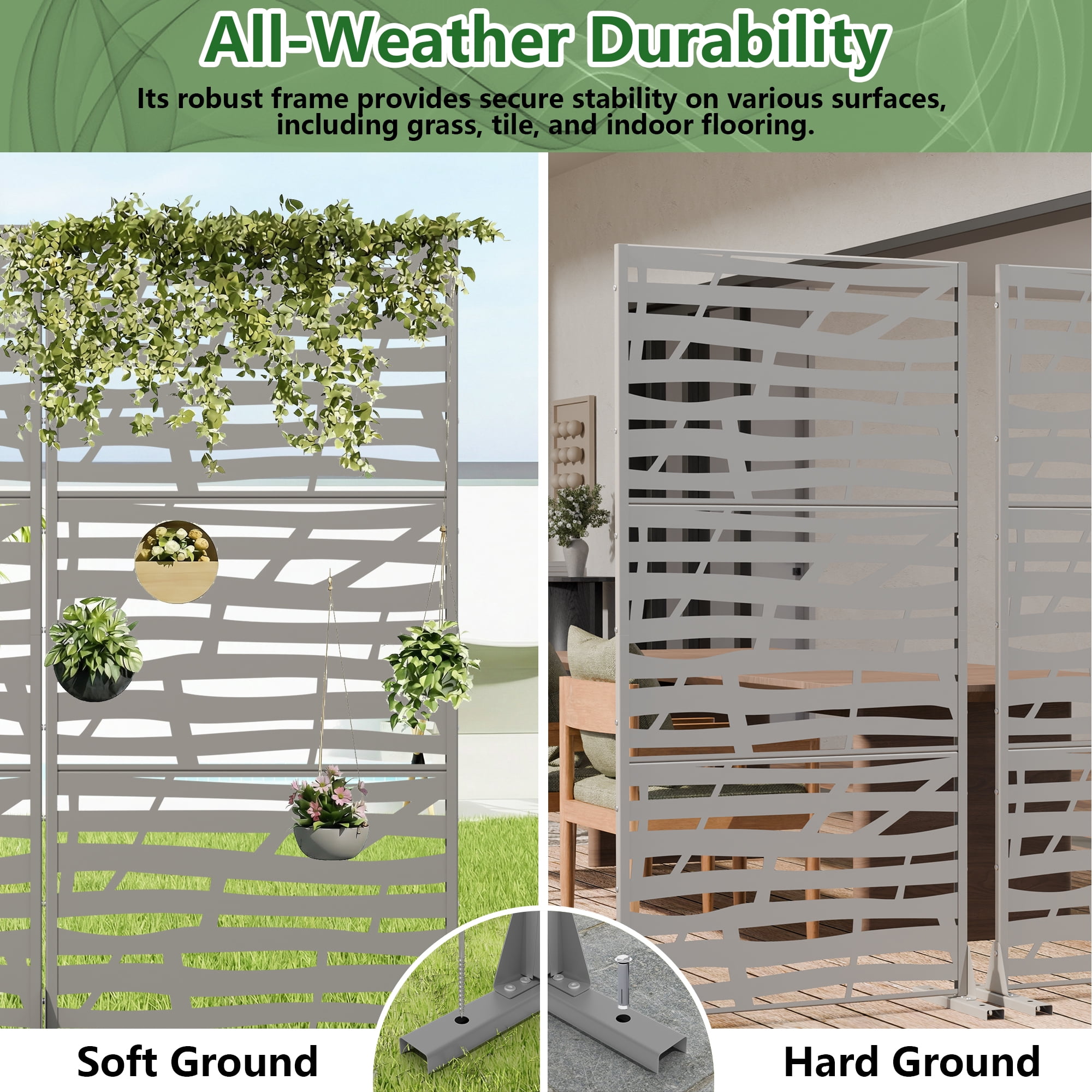 Metal Privacy Screen Fence Panel with Stylish Pattern