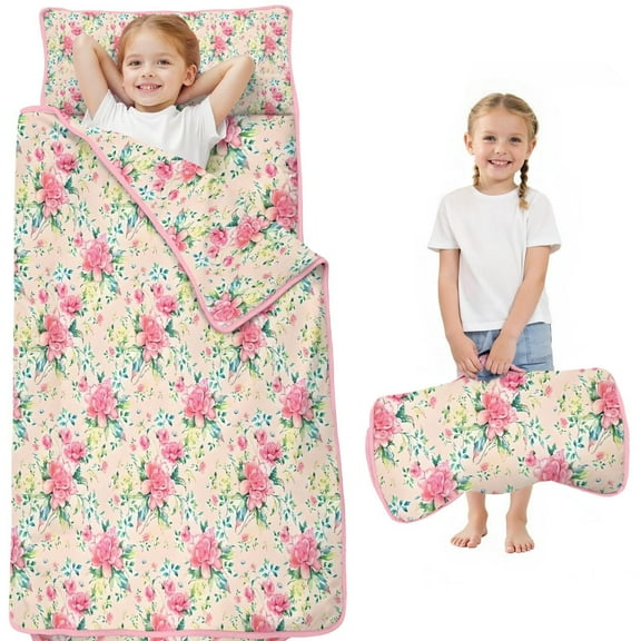 Pioneer Flower Floral Print Pattern Toddler Nap Mats for Kids Preschool,Sleeping Mat Bag or Kids,Toddler Sleeping Bag,Toddler Nap Mat or Daycare