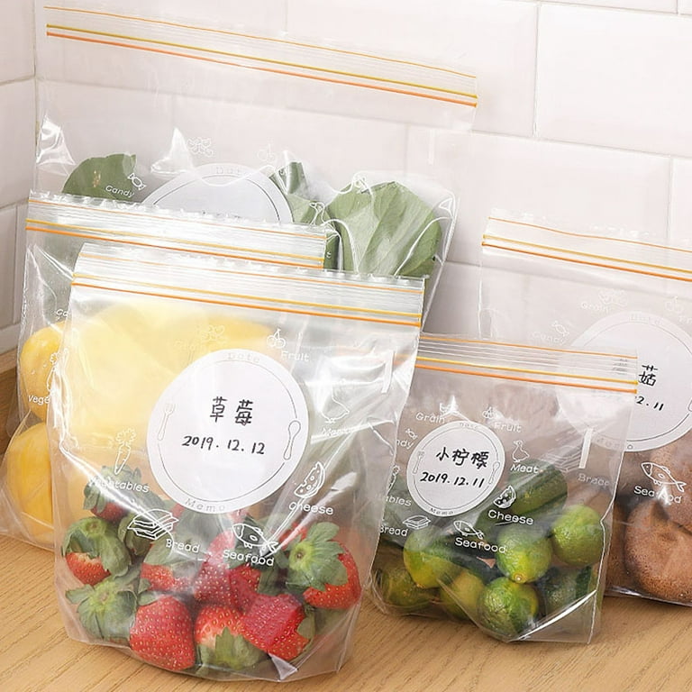 PE Double Zipper Food Storage Bag Food Save Vegetable Raw Meat Sort of  Packing Food Bags refrigerate Zip Lock Keep Fresh Bags