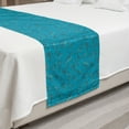 thumbnail image 2 of Scallop Bed Runner, Continuous Underwater Creatures Pattern Shells Starfish, Decorative Accent Bedding Scarf for Hotels Homes and Guestrooms, Queen, Sea Blue Dark Seafoam, by Ambesonne, 2 of 2
