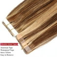 thumbnail image 5 of Highlight Ombre Hair Extension Tape In Human Hair Extensions Real Remy Hair Extension Straight Seamless Skin Weft Adhesive Glue On for Salon High Quality 20pcs/pack 14-24inch #P4/27, 5 of 7