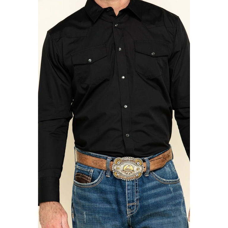 Men's Gibson Basic Solid Long Sleeve Pearl Snap Western Shirt