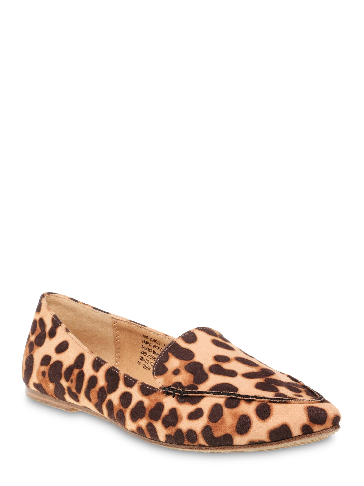 Women's Time and Tru Animal Print Feather Flat - Walmart.com