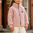 thumbnail image 4 of Gealkoca Girls Fleece Lined Full-Zip Jacket Winter Plush Warm Coats Soft & Cozy Stand-Collar Coat Long Sleeve Soft Outerwear with Pockets 1-12Y, 4 of 7