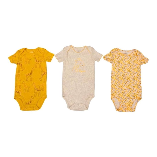 Set de pañaleros Child of Mine con Manga Corta con Broches con Cuello Redondo Multicolor3 Piezas Talla 6-9 Meses