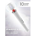 thumbnail image 3 of Cordless Personal Wand Electric Massager with 10 Powerful Magic Vibrations, Rechargeable Handheld Back Massager Wand Massage for Deep Muscles Pain Relief - White, 3 of 7