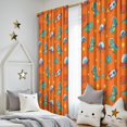 thumbnail image 5 of Blackout Kids Curtains,Orange Cartoon Dinosaurs Rockets Planets Pattern Childrens Insulated Curtains Set Of 2,Bedroom Essentials,Toddler Room Decor 52"x84", 5 of 5