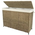 thumbnail image 2 of America Basket  Company Woven Seagrass Lined 3-section Full-load Hamper, 2 of 4