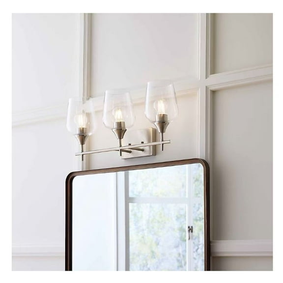 allen   roth Meredith 22.26-Inches 3 -Light Brushed Nickel Modern/contemporary Vanity light