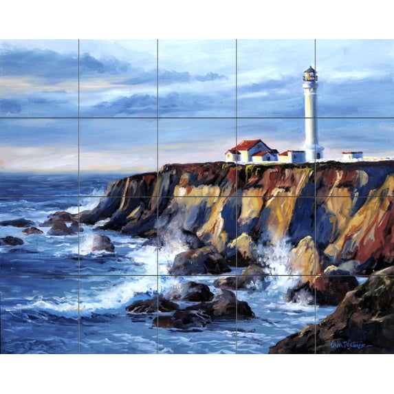 Tile Mural Kitchen Backsplash - Northcoast Sundown - by Erin Dertner