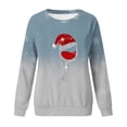 thumbnail image 4 of Prix Réduit! Aqestyerly Hauts de Noël Grande Taille pour Femmes Col Rond Sweat Imprimé de Noël Manches Longues Chandail en Molleton Sans Capuche, 4 of 4