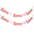 thumbnail image 1 of 2Pcs Wedding Party Banner Valentine's Day Hanging Banner Backdrop Love Heart Banner, 1 of 8