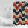 thumbnail image 4 of 54x78 Inch Shower Curtain Decorative Navy Blue Red Bathtub Bath Curtains Fabric Waterproof Bathroom Decor Modern Abstract Vintage Art Small Stall Shower Curtain Set with 12 Hooks, 4 of 6