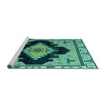 thumbnail image 2 of Ahgly Company Machine Washable Indoor Rectangle Abstract Turquoise Blue Modern Area Rugs, 8' x 12', 2 of 4