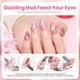 thumbnail image 4 of Esmalte de uñas en gel con forma de escarabajos con purpurina rosa ojo de gato con imán, 20 unidades, 4 of 7