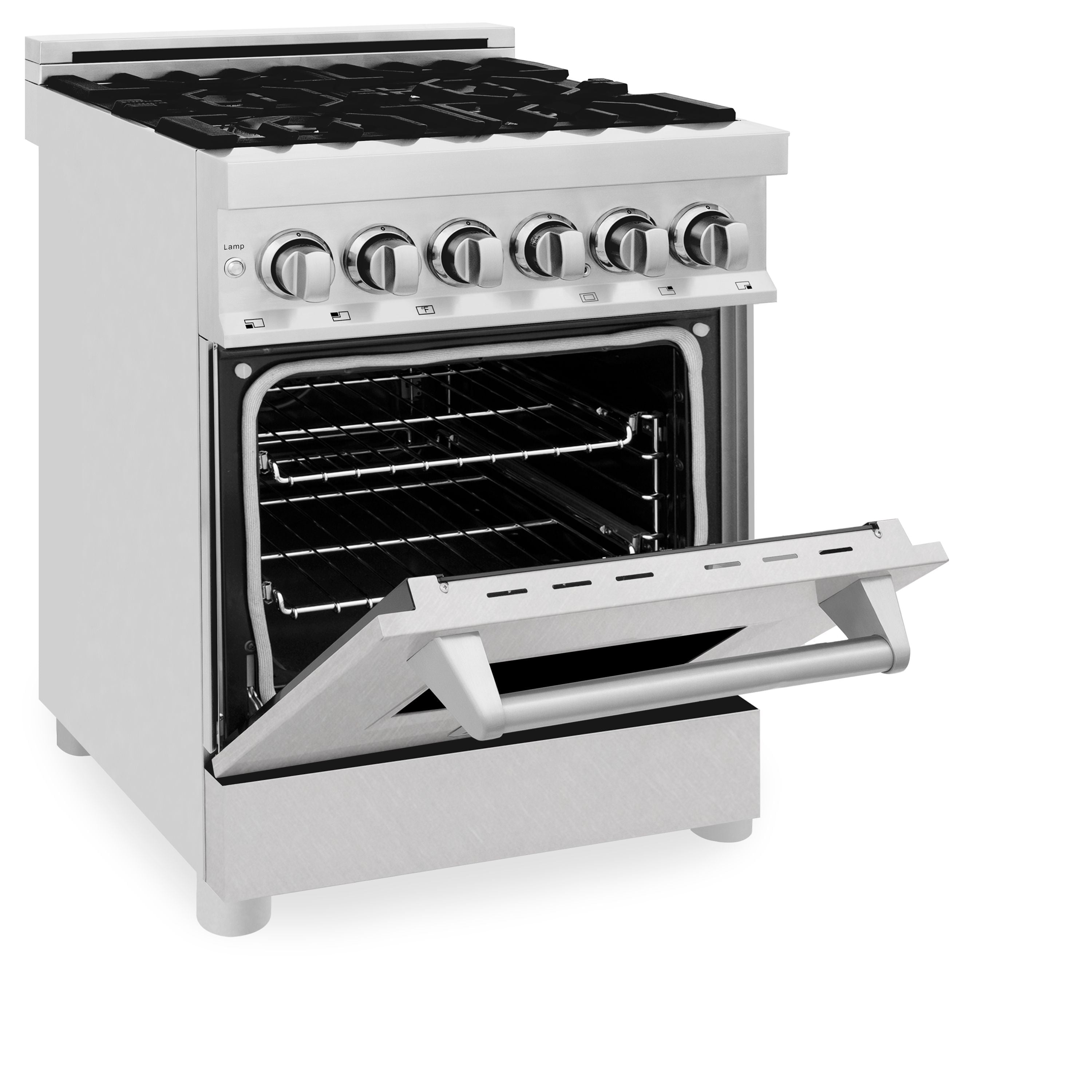 ZLINE 24" 2.8 cu. ft. Dual Fuel Range with Gas Stove and Electric Oven in Stainless Steel and DuraSnow Door (RA-SN-24)