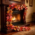 thumbnail image 3 of 6.56ft Artificial Maple Leaf and Pumpkin Garland, Autumn Thanksgiving Vine for Door, Mantel, Stair Rail, Table, Harvest Display and Seasonal Home Decor, C, 3 of 6