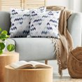 thumbnail image 5 of Ambesonne Ethnic Throw Pillow Cover 2 Pack, Ikat Chevron Zig Zag, 18", Slate Blue Purple White, 5 of 5